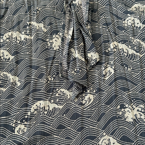 Modcloth Blue Wave Pattern Blouse - Picture 3 of 4